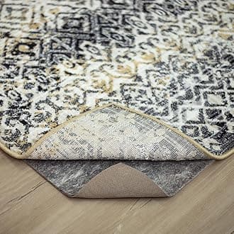 Mohawk Home Non Slip Rug Pad 8' Square - 3/8" Thick Felt + Latex Rubber Gripper - Dual Surface Cushion for Hardwood, Carpet, Tile Floors, Made in USA