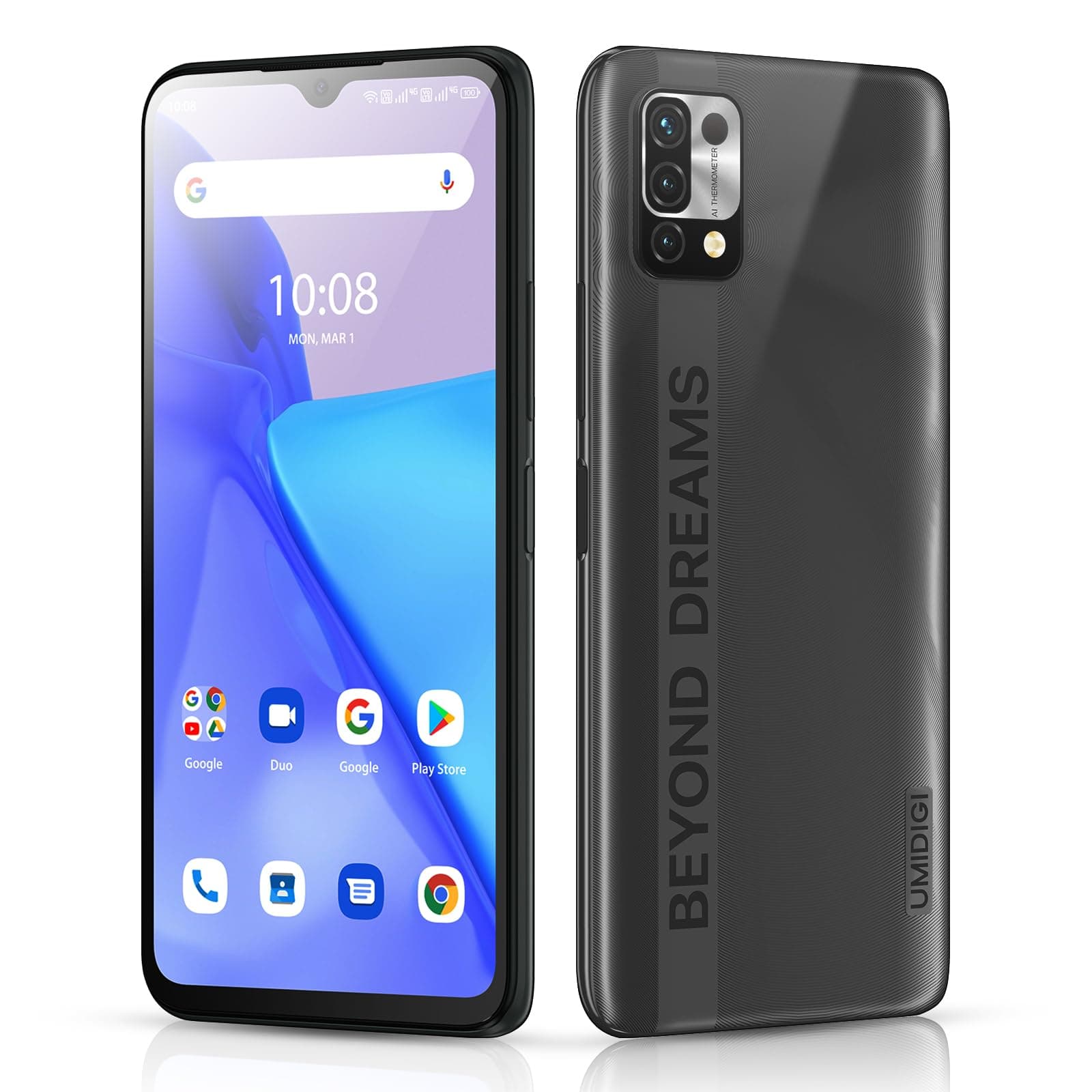 UMIDIGI Power 5 (4+128G) Cell Phone, 6150 mAh Android 11 Unlocked Smartphones,6.53" HD Display with 16MP AI Triple Camera Phones