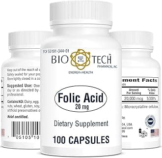 Bio-Tech Pharmacal Folic Acid (20mg, 100 Count)