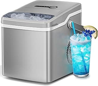 Antarctic Star Countertop Ice Maker, 26 lbs in 24Hrs, 9 Ice Cubes Ready in 6 Mins, Portable Ice Machine with Self-Cleaning, One -Click Button, 2 Sizes of Bullet Ice, for Home/Kitchen/Office/Dorm, Grey