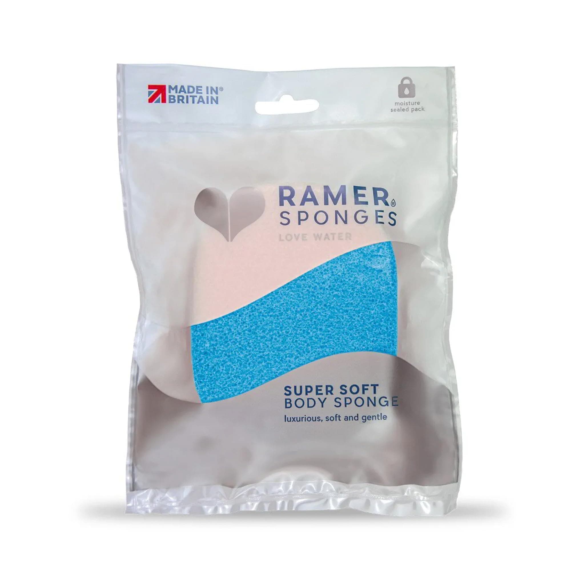 Ramer Shower Sponge - Super Soft Body Sponge Small (Ocean Blue)