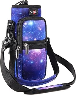 AUPET Water Bottle Sling Bag Sleeve Holder Carrier 25/32/40/64 oz,Insulated Crossbody Water Bottle Case Cover with Strap and Pockets for Men/Women Walking Hiking