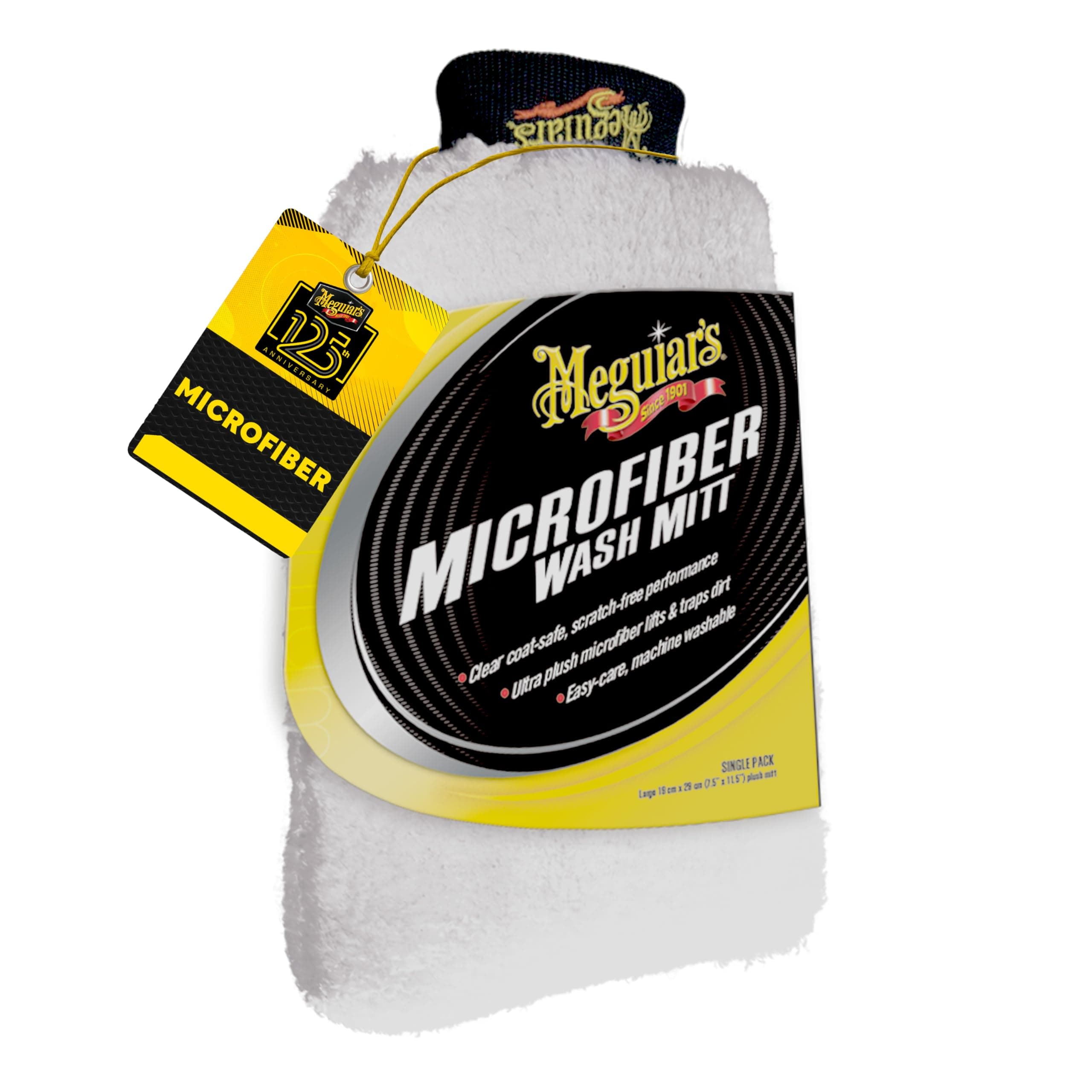 Microfiber Wash Mitt, Super-Thick, Reusable Wash Mitt for Ultimate Finish, Safe on Clear Coats, Leaving You with A Show Car Finish, 1 Pack - X3002