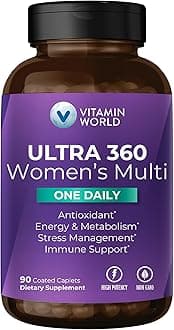 Ultra 360 Multivitamin for Women One Daily, Women's Multivitamin with Collagen, Ashwagandha & Antioxidants, Supplement with Vitamin A, B, C & D for Energy & Immune Support, 90 Caplets