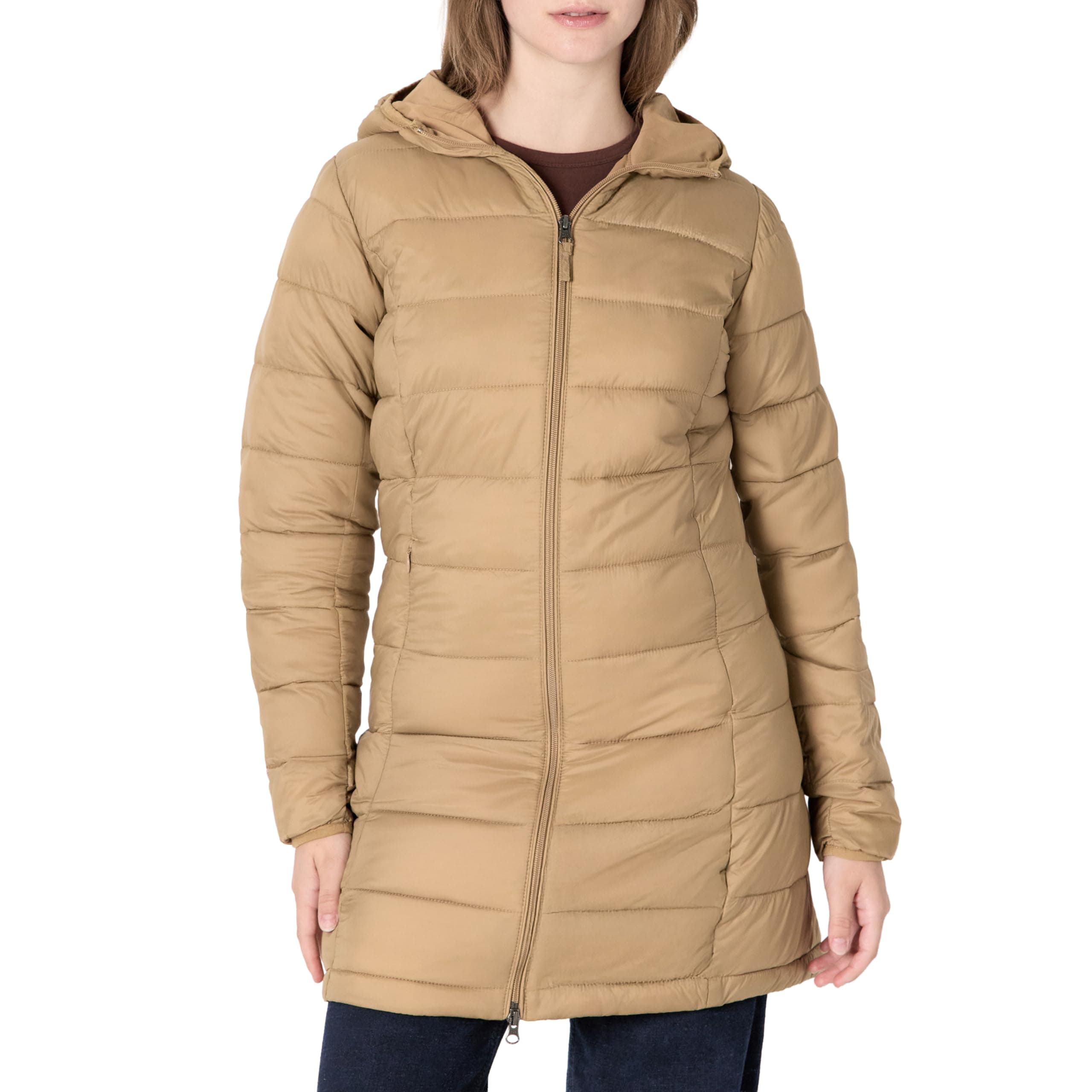 womens Lightweight Water-Resistant Packable Hooded Puffer Coat (Available in Plus Size)
