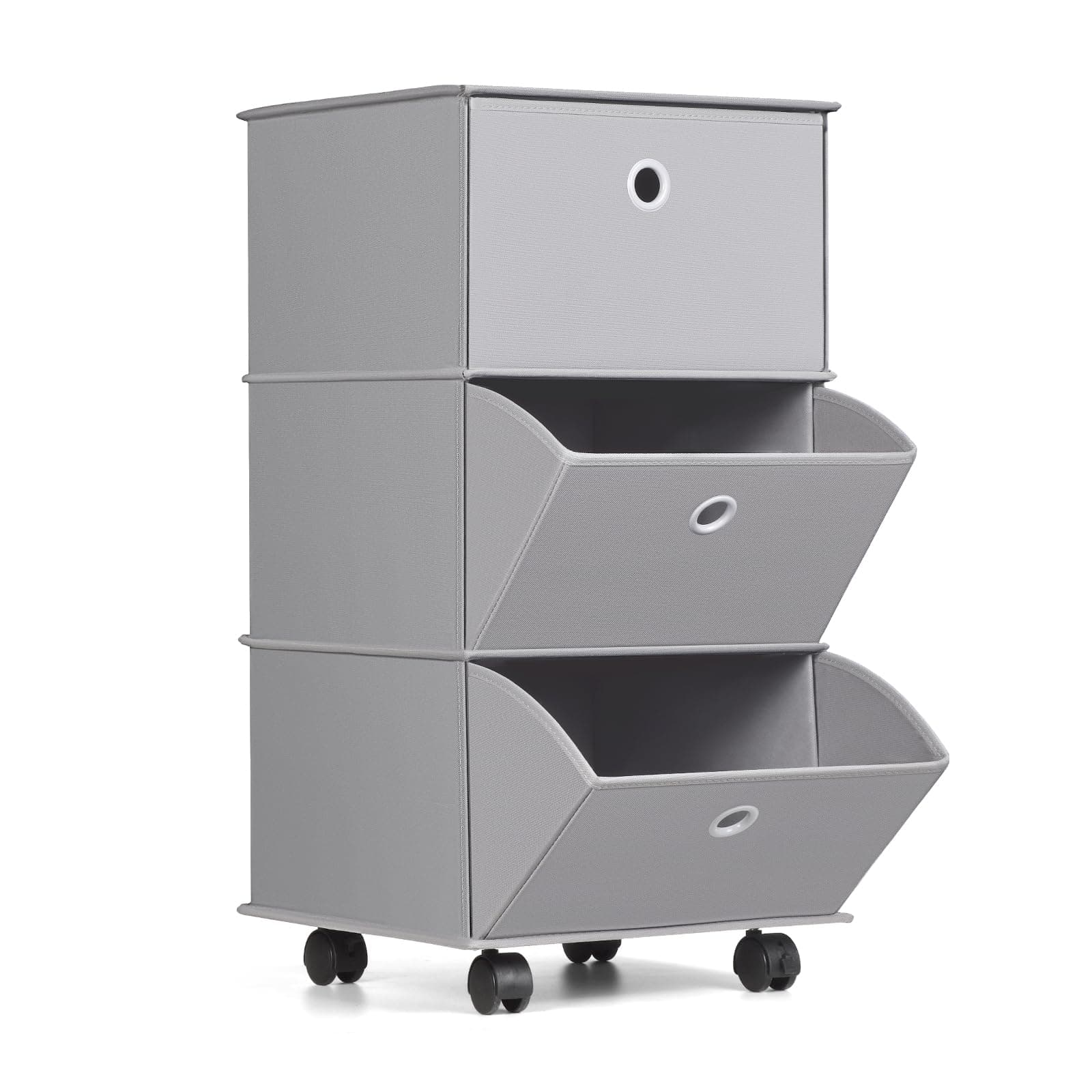 YOHOM Rolling Drawer Organizer Portable Closets Wardrobe Storage Folding Clothes Drawer Organizers for Living Room, Office, Kids Bedroom, Bathrooms,College Dorms, Thick, Solid, Small, Gray (Grey 3)