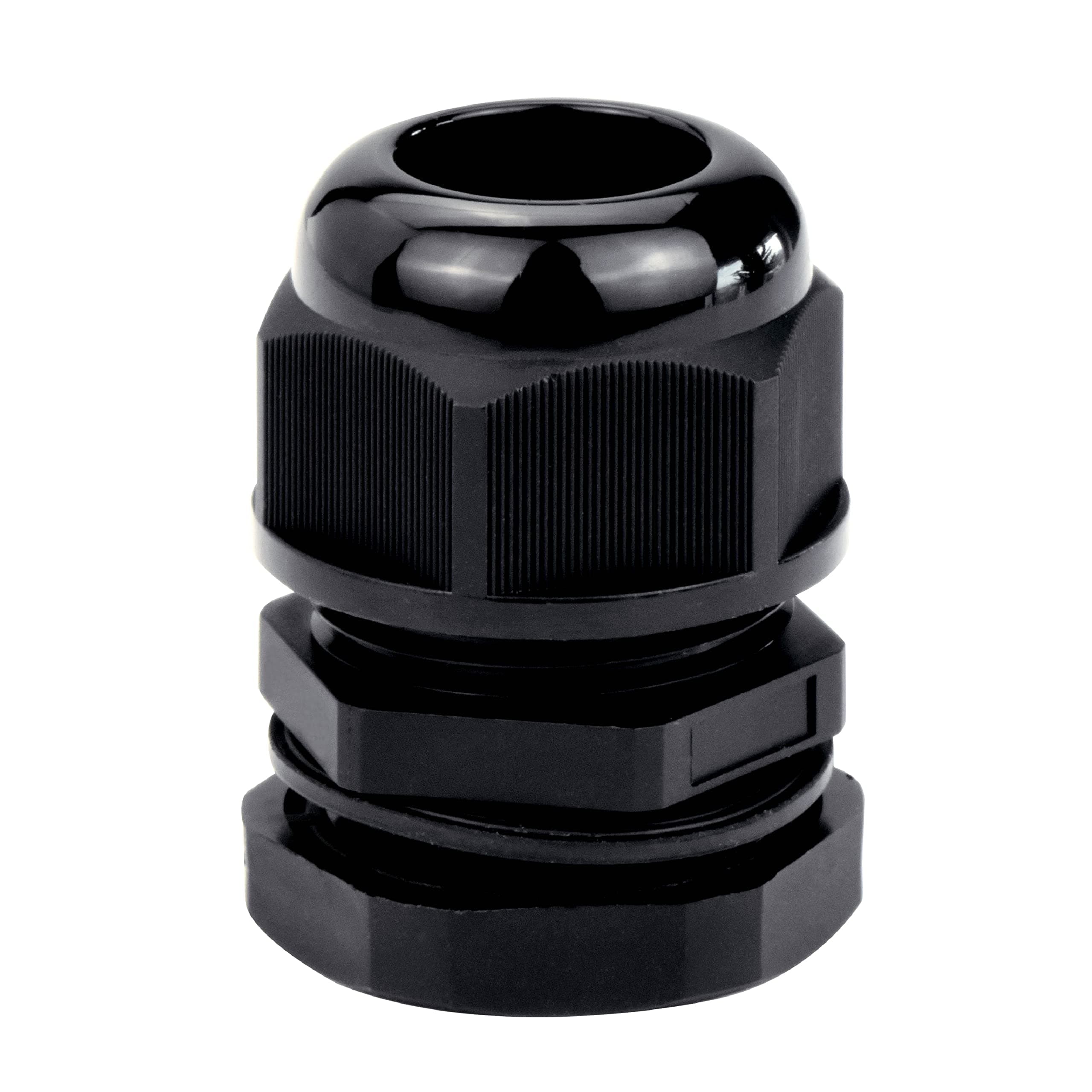 Conextlink 5pcs Waterproof IP68 Nylon Firewall Bushing Grommet Cable Gland Joint Adjustable Locknut Protectors for Power Cable (1/0 Gauge, Black)