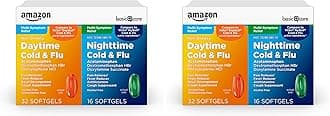 Cold and Flu Relief, Daytime & Nighttime Combo Pack Softgels, Powerful Cold Medicine for Day and Night Multi-Symptom Relief, 48 Count (Pack of 2)