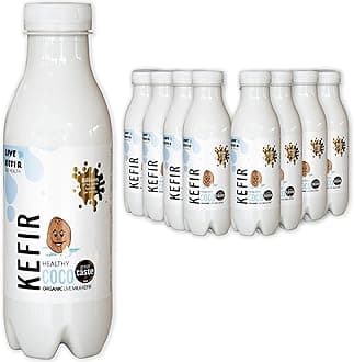 Live Kefir Gut Health, Healthy Coconut Probiotic Kefir Milk Drink. Traditional, Naturally Made from Authentic Kefir Grains. Live Cultures, No Additives or Added Sugars. 8 x 500ml