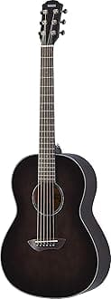 Yamaha CSF1M TBL Parlor Size Acoustic Guitar with Hard Gig Bag, Translucent Black