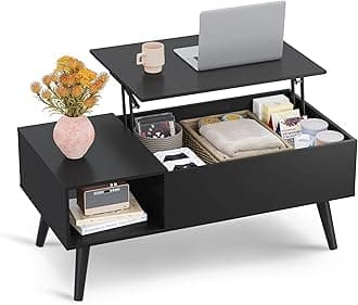 WLIVE Round Coffee Table, 31.5" and 23.6" Small Coffee Tables for Living Room, Nesting Circle Coffee Table Set of 2 with Storage for Apartment, Bedroom, Charcoal Black