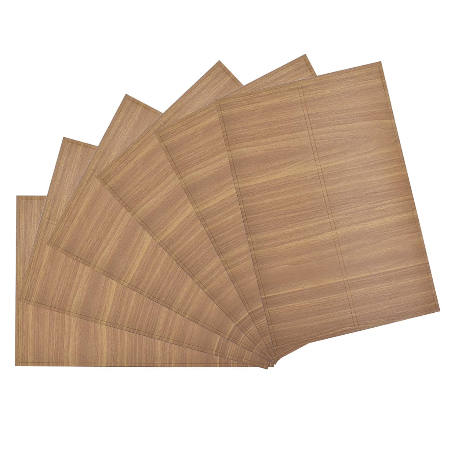 CASAGOOD Plastic Placemats Waterproof Non-Slip Kitchen Decor Mats Dining Table Place Mats Heat & Stain Resistant Coffee Mats Easy to Clean Set of 6-17.3"x11.4" (Pink)