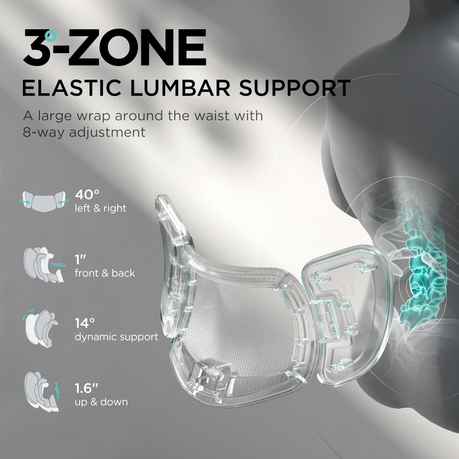 Hbada E3 Pro Ergonomic Office Chair, Big and Tall Office Chair - with 3-Zone Dynamic Lumbar Support, 4D Adjustable Headrest, 6D Adjustable Armrests, Swivel, Grey(No Footrest)