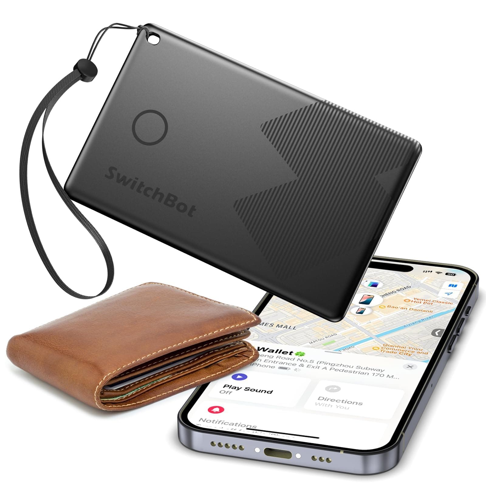 Slim Wallet Tracker Card (2.5mm) – Works with Apple Find My (iOS Only), Credit Card Finder for Wallet, Phone & Keys, IP67 Waterproof, Up to 3-Year Battery