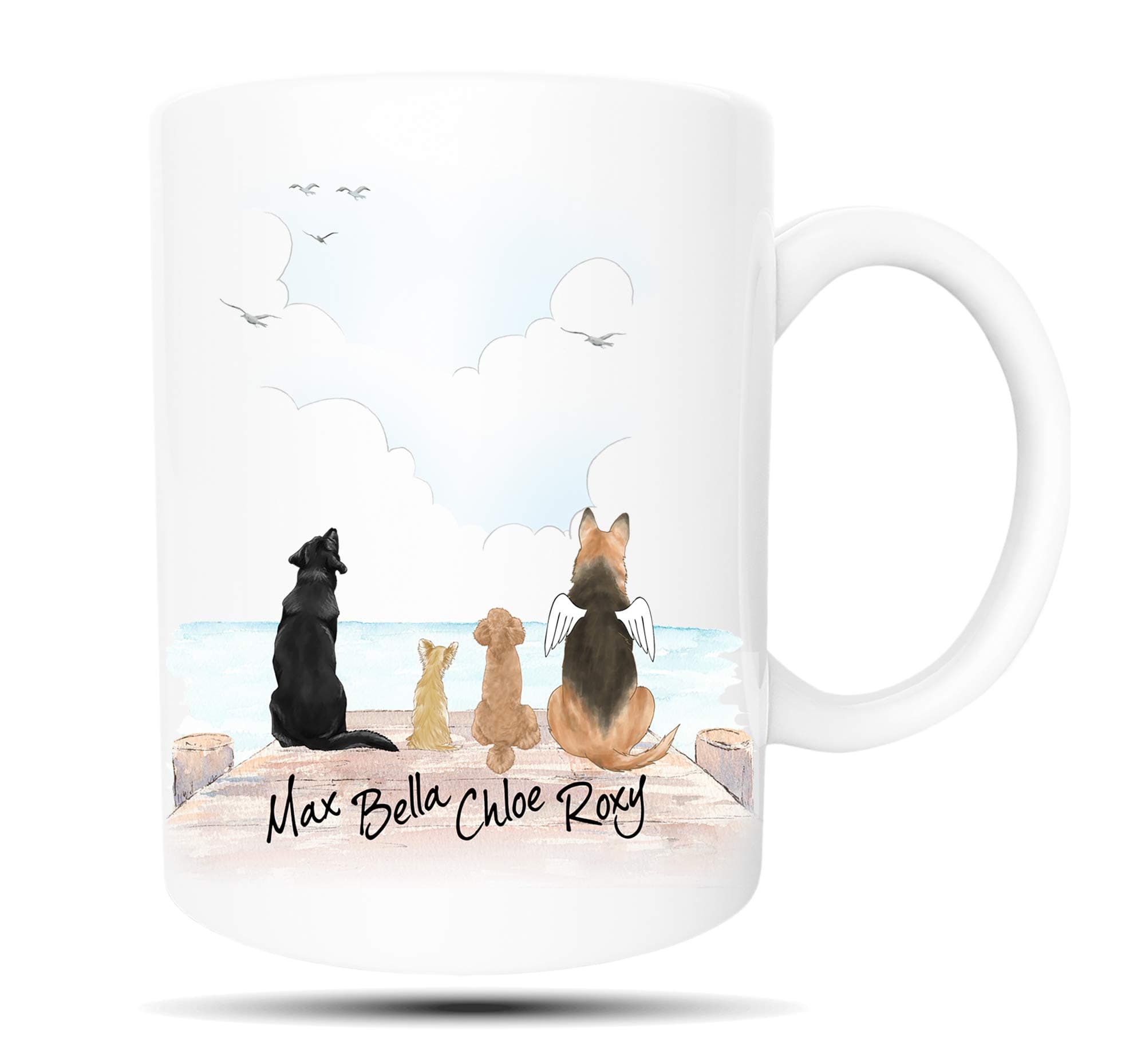 Personalized Dog Mug - Customizable Pet Name and Picture Custom Coffee Mug - Perfect Gifts Idea For Dog Lovers, Fur Mom or Dad, In Memory of Fur Babies, Pet Memorial Coffee cup (11/15oz)