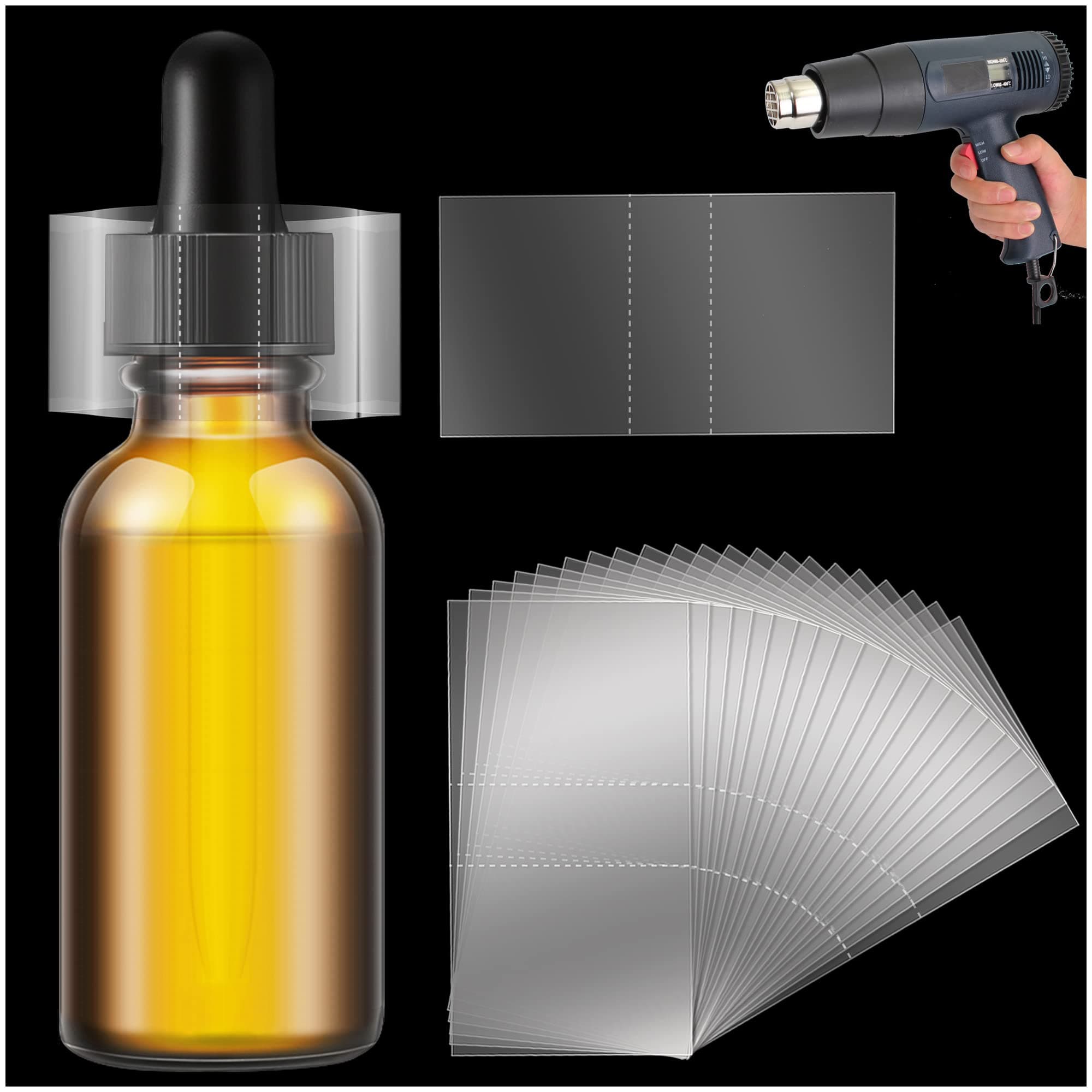 Shrink Wrap Bands for Bottles Jars - Clear Heat Shrink Bottle Seals for Essential Oil Bottle, Lip Balm, Candle, Soap Containers (200 Pieces,2.17 x 1.1 Inch,55 x 28mm)