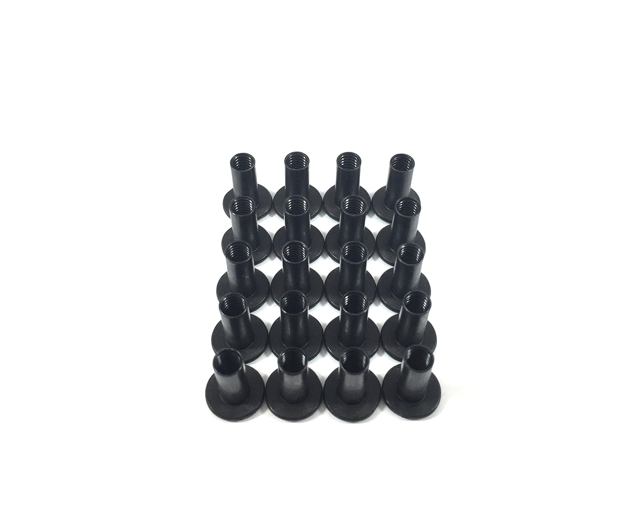 Open Back Screw Posts Black Finish 20 Pk Leathercraft & Kydex Holster Screw Posts