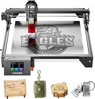 Longer RAY5 High Accuracy Cutting and Engraving, 10W Laser Engraver, 3.5" Touch Screen, Multiple Machines Control, DIY Marking for Wood and Metal 15.7"x15.7" Working Area, Laser Class 4