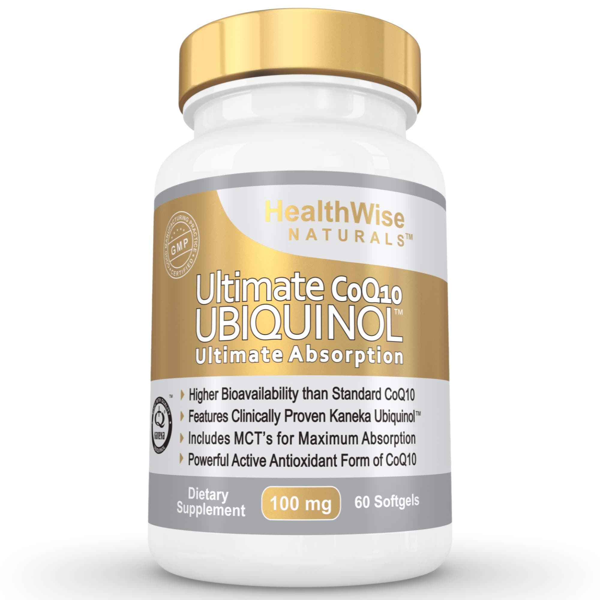 Ultimate CoQ10 UBIQUINOL 100mg - Over 4X More Effective: Maximum Absorption & Potency - Non-GMO/Soy Free - Kaneka Ubiquinol - 60 Liquid Softgels