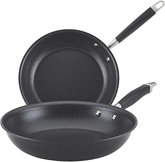 Anolon Advanced Home Hard-Anodized Nonstick Skillets (2 Piece Set- 10.25-Inch & 12.75-Inch, Onyx)