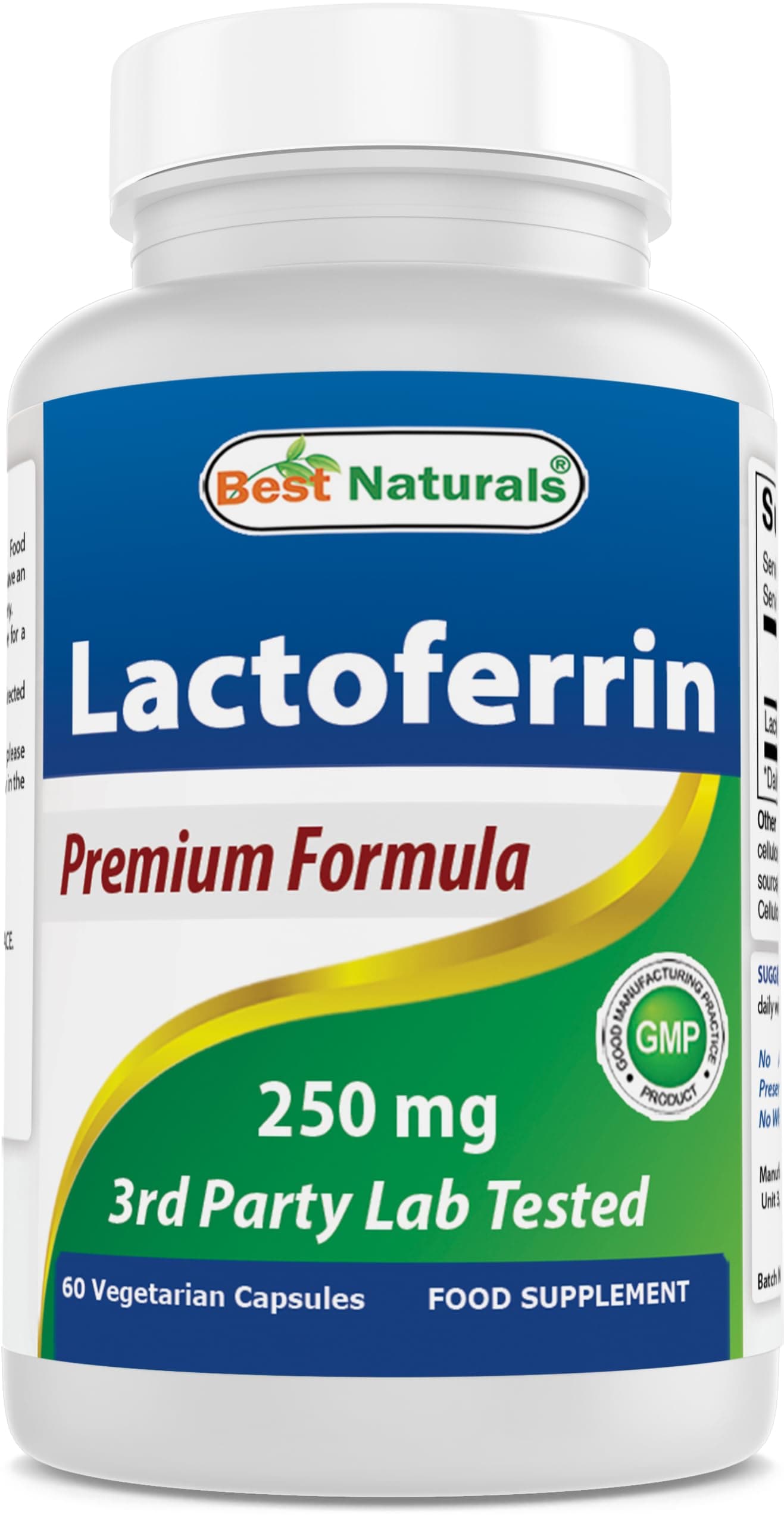 - Lactoferrin 250 mg Veggie Capsule, Supports Healthy Immune Function - 60 Count