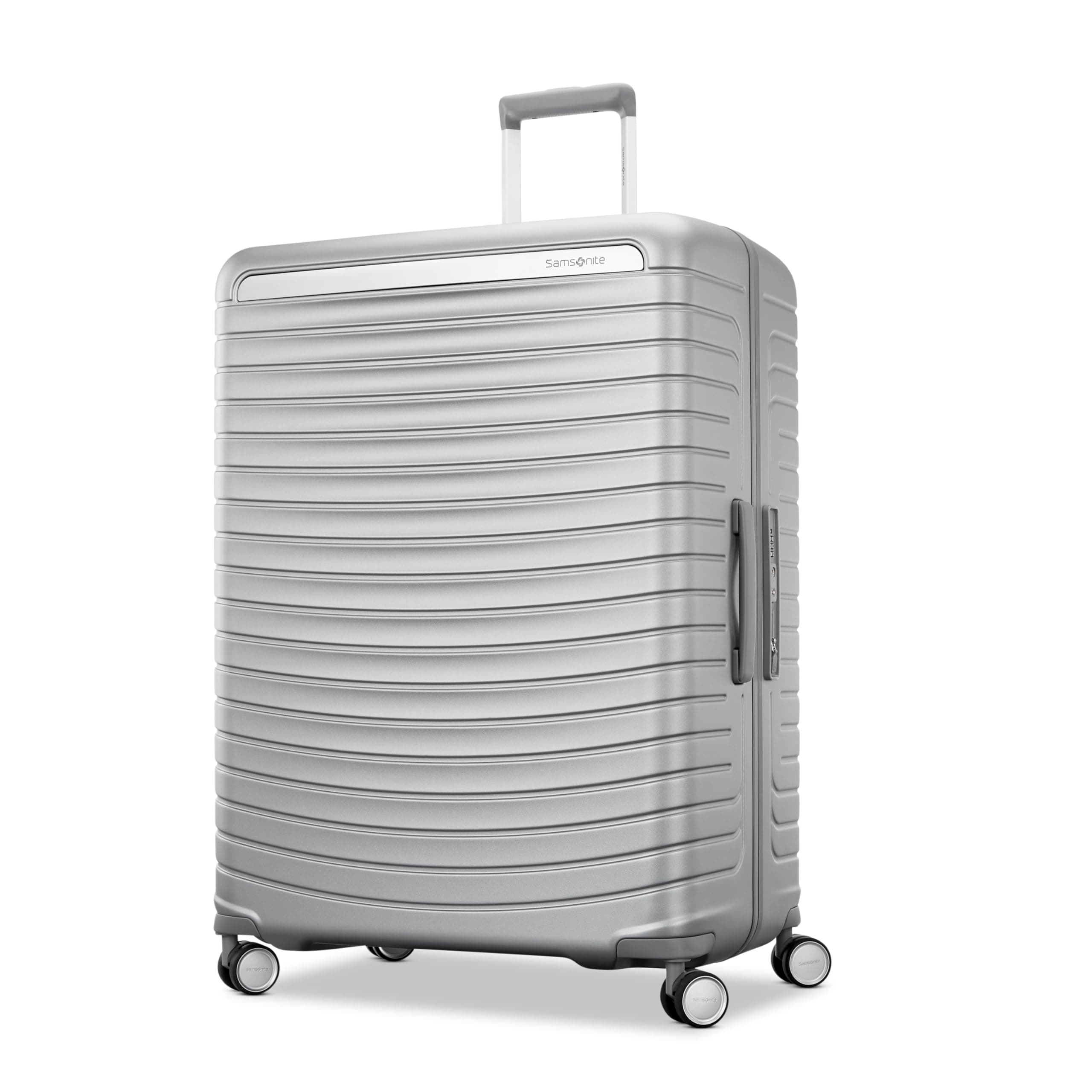 Samsonite Unisex Framelock Hardside Luggage with Spinner Wheels, Silver, Large Spinner, Framelock Hardside Luggage With Spinner Wheels