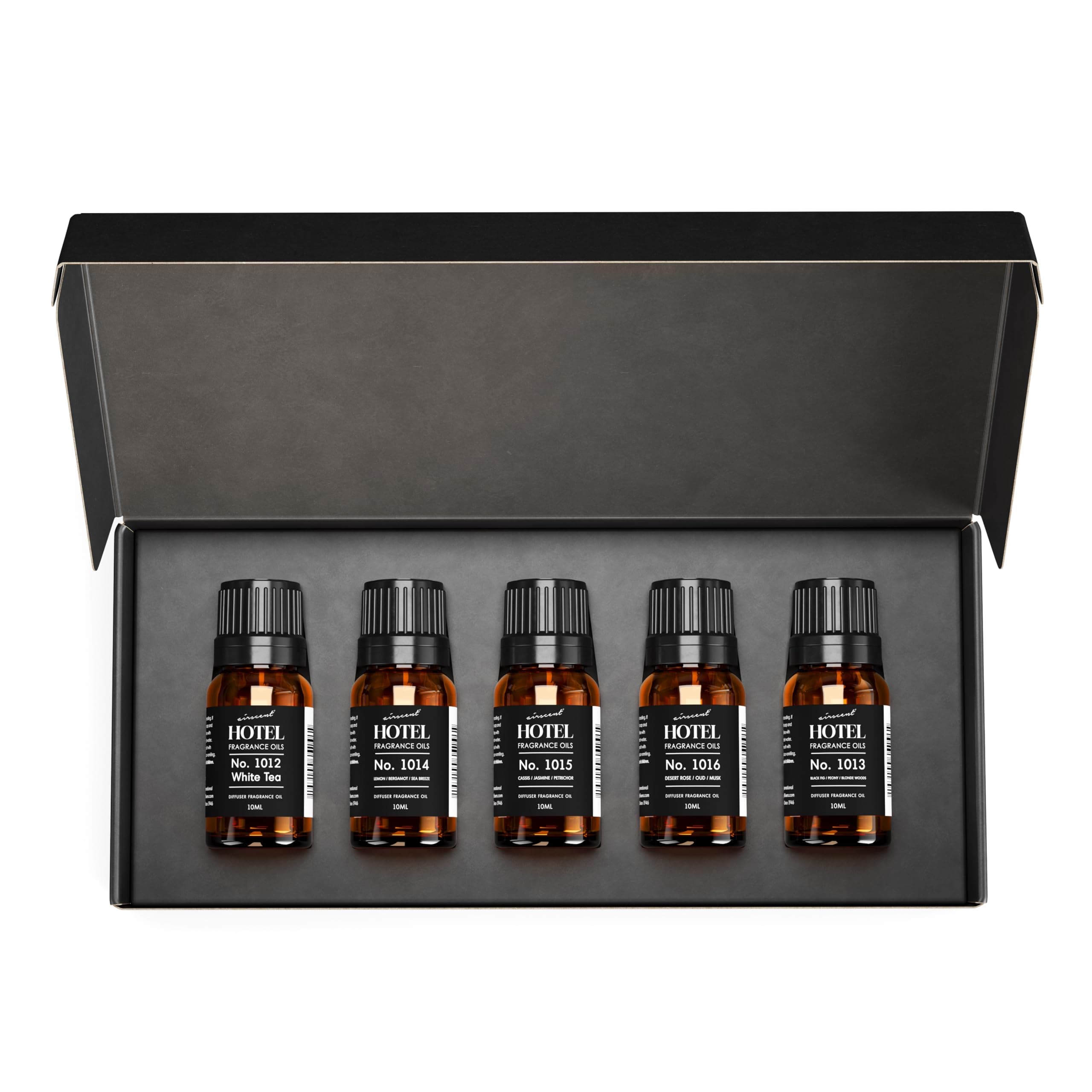 AirScent Hotel Diffuser Oil Gift Set - 5-Star Hotel Scents - 10 mL, 0.34 fl oz Fragrance Oil Set - Inspired By The Fairmont, The White Tea Hotel Scent and Other 5-Star Hotel Blends