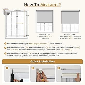 Grandekor Motorized Blinds with Remote Control, Blackout Roller Shade Electric Shades Cordless Smart Blinds for Bedroom Living Room Office,Cream,W24xH72