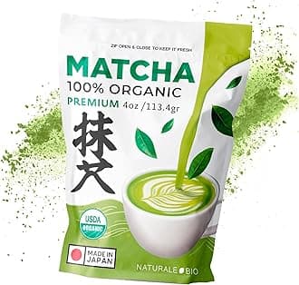 Matcha Tee Pulver Bio - Premium-Qualität - 100g. Original Green Tea aus Japan. Japanischer ideal zum Trinken. Grüntee für Latte, Smoothies Getränk. Hergestellt in Uji, Kyoto.