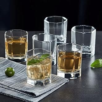 Mivana 300ml Black Italian Premium Juice Glasses and Transparent Water Glass Medium Size Tumbler Glasses for Drinking Water and Cocktails, Diamond Design Glass Water Glass (, Set of 12)