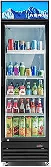 Commercial Display Refrigerator, 15.1 cu ft Glass Door Merchandiser Refrigerator with LED Light, 23.8 in Upright Beverage Cooler for Restaurants Retail Stores, ETL & ETL Sanitation Listed