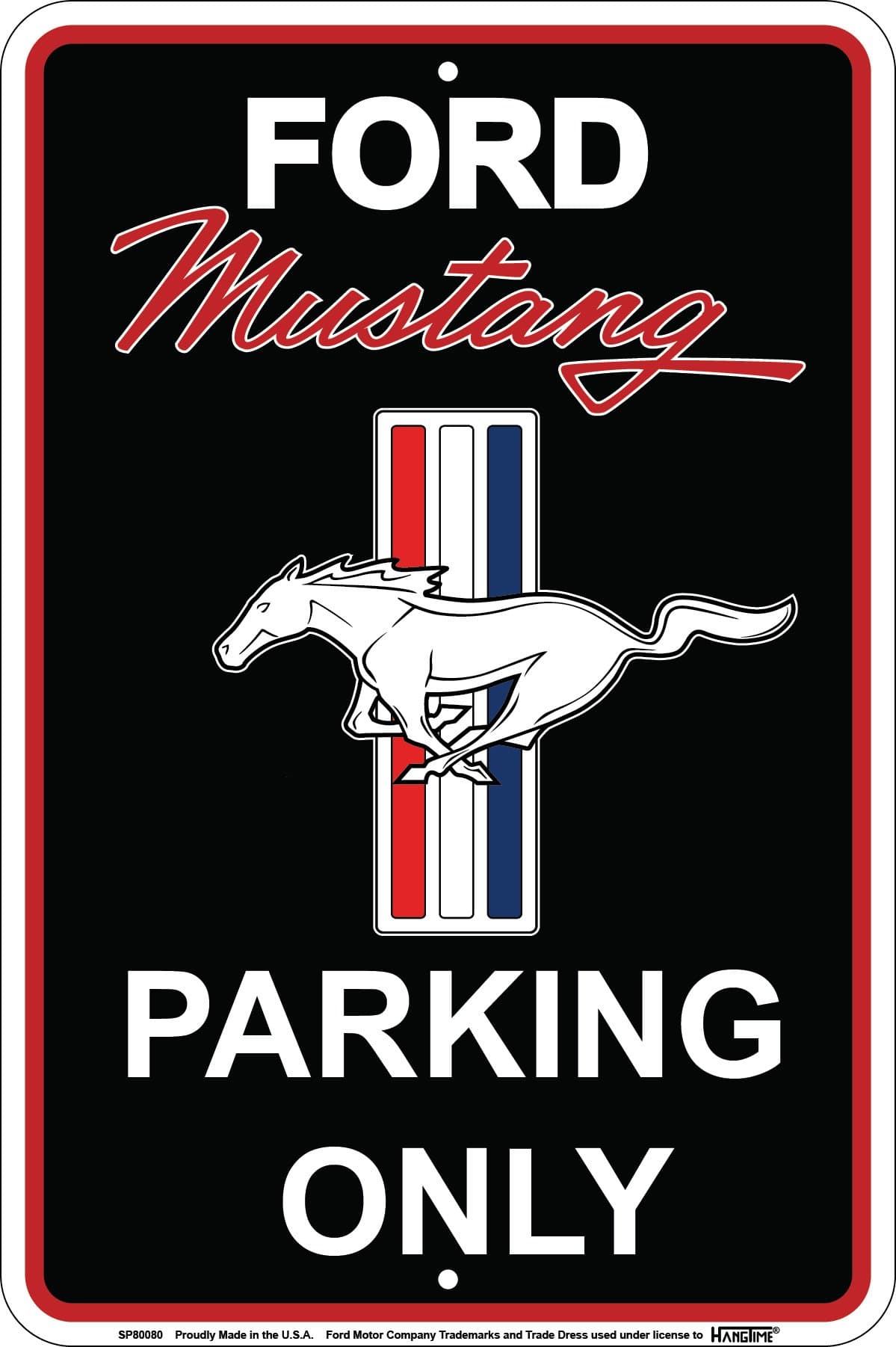 HangTime Ford Mustang Parking Only Sign Black