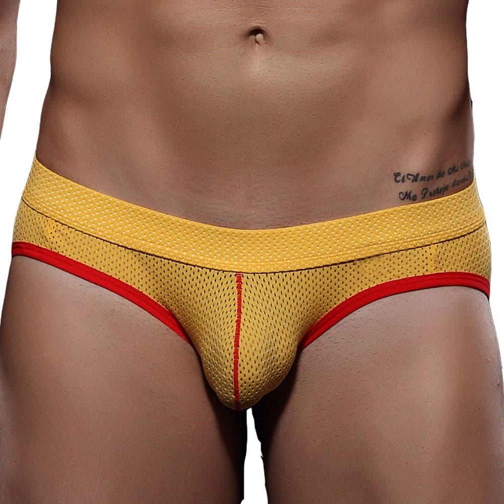 Black Nitro Men's Mesh Sport Jock Strap, X-Large, Yellow
