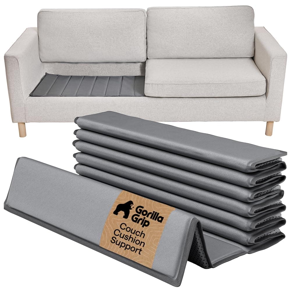 GORILLA GRIP Heavy Duty Couch Cushion Support Board to Fix Sagging Sofas, 21.5 x 78 Oversized Sofa, Thick Plywood Boards Add Strong Seat Supports, Stay in Place Replacement Stuffing Under Couches Grey