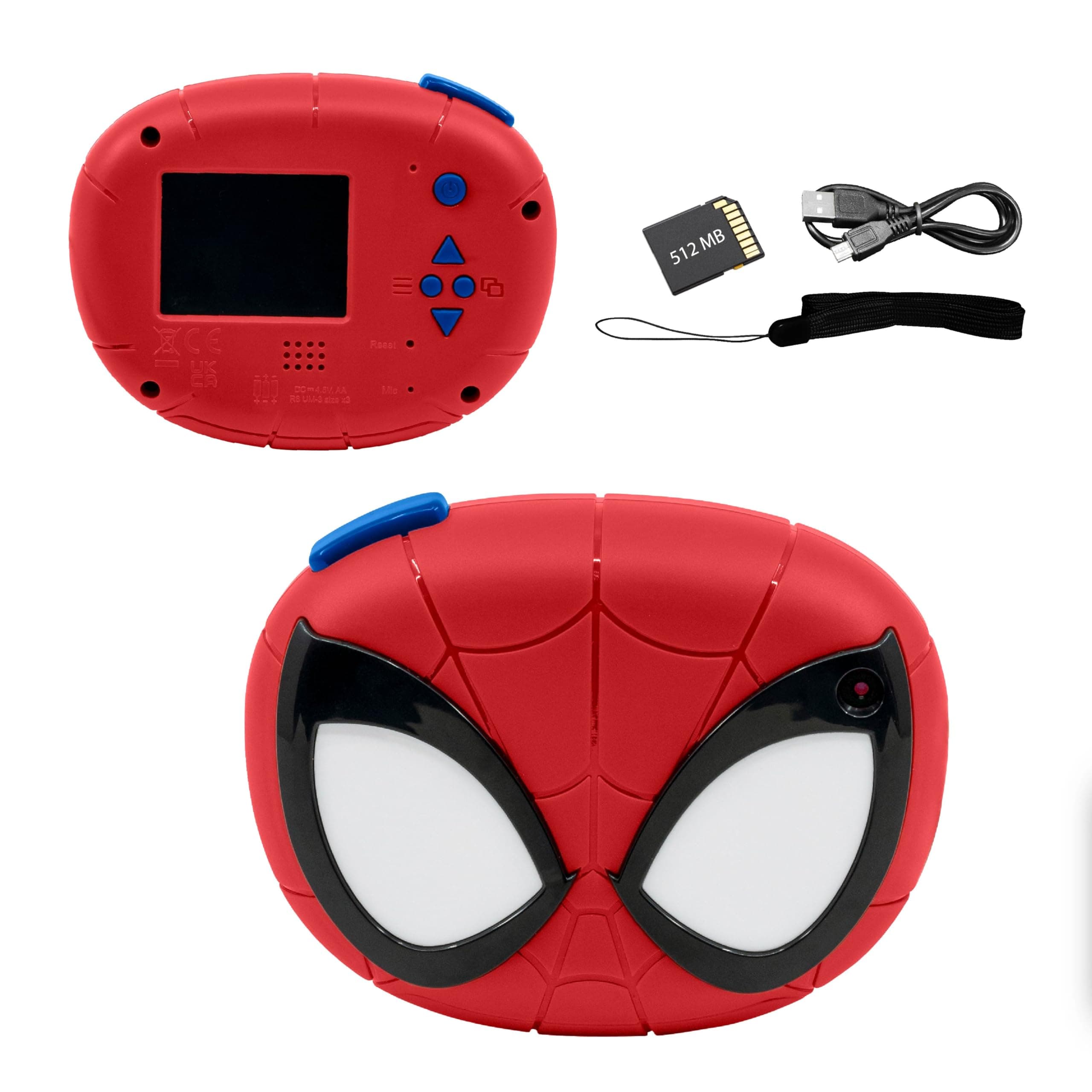 ekids Spiderman Kids Camera with SD Card Digital Camera for Kids with Video Camera Built-in Digital Sticker for Spider-Man Fans Kids Gift