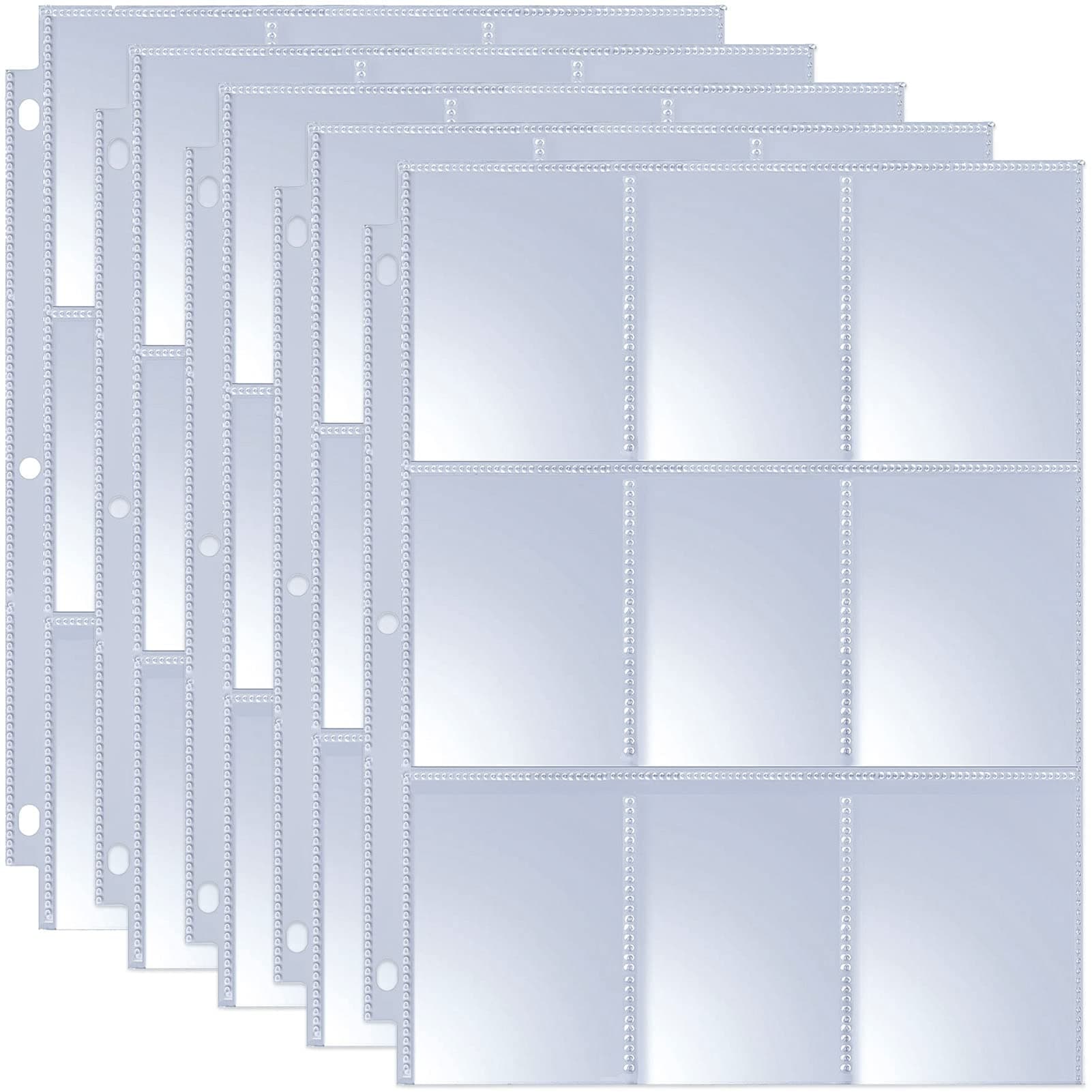 MaxGear Card Binder Sleeves, 40 Pack Baseball Trading Card Page Protectors 9 Pocket for 3 Ring Binder, Sheet Protector Sleeve for Sport Cards, Coupon, Game Cards, Business Cards
