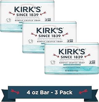 KirkS Fragrance Free Castile Bar Soap (3 Pack)