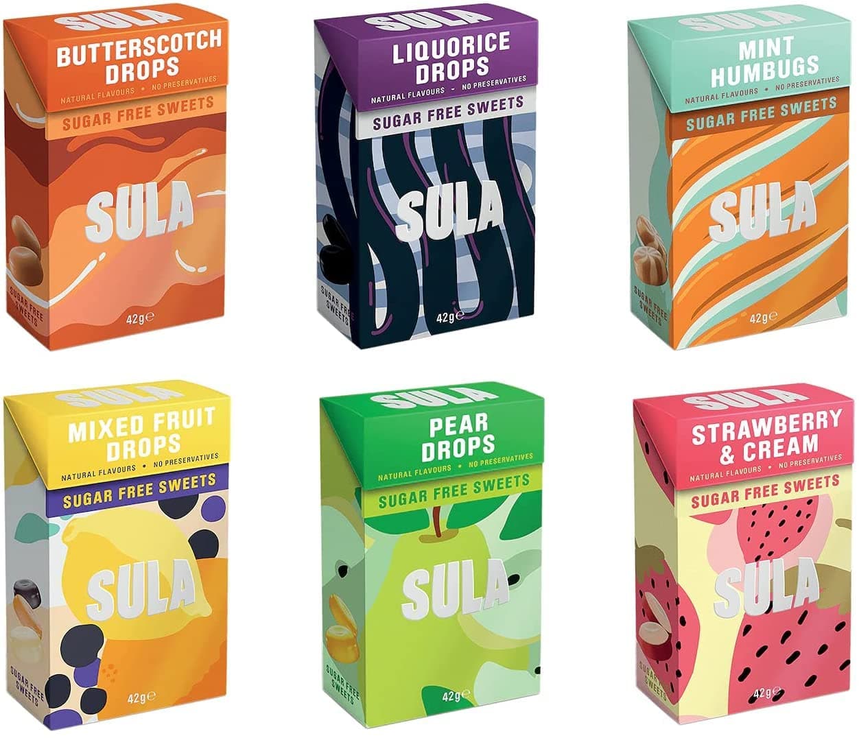 Sula Sugar Free Sweets Mixed Case Selection | 12 x 42g |