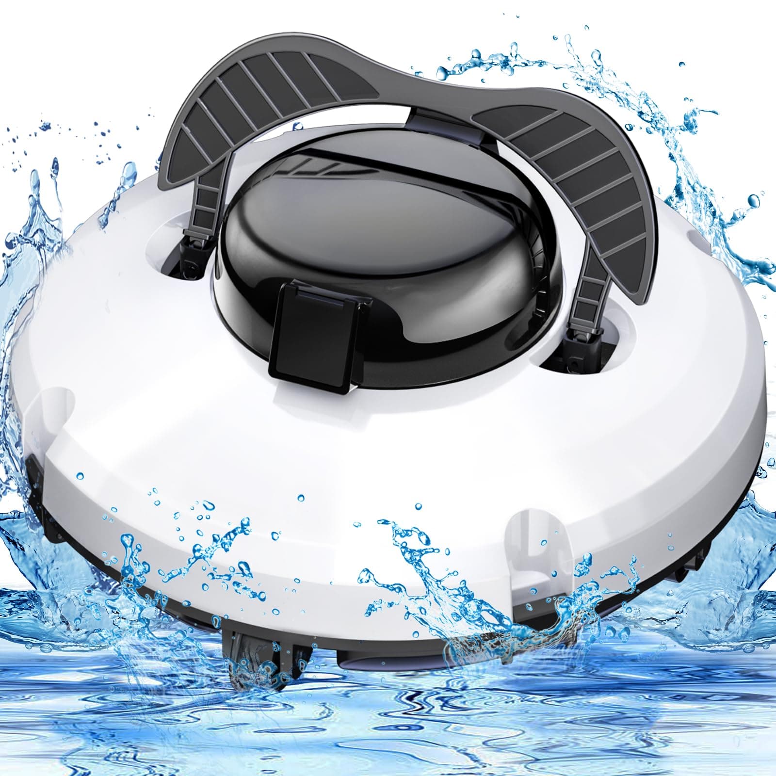 Automatic Robotic Pool Cleaner for Above Ground Pools, Cordless Pool Vacuum with Dual - Drive Motors Robot Pool Cleaner for In Ground Flat Pools, Self - Parking, Lasts 120 Mins