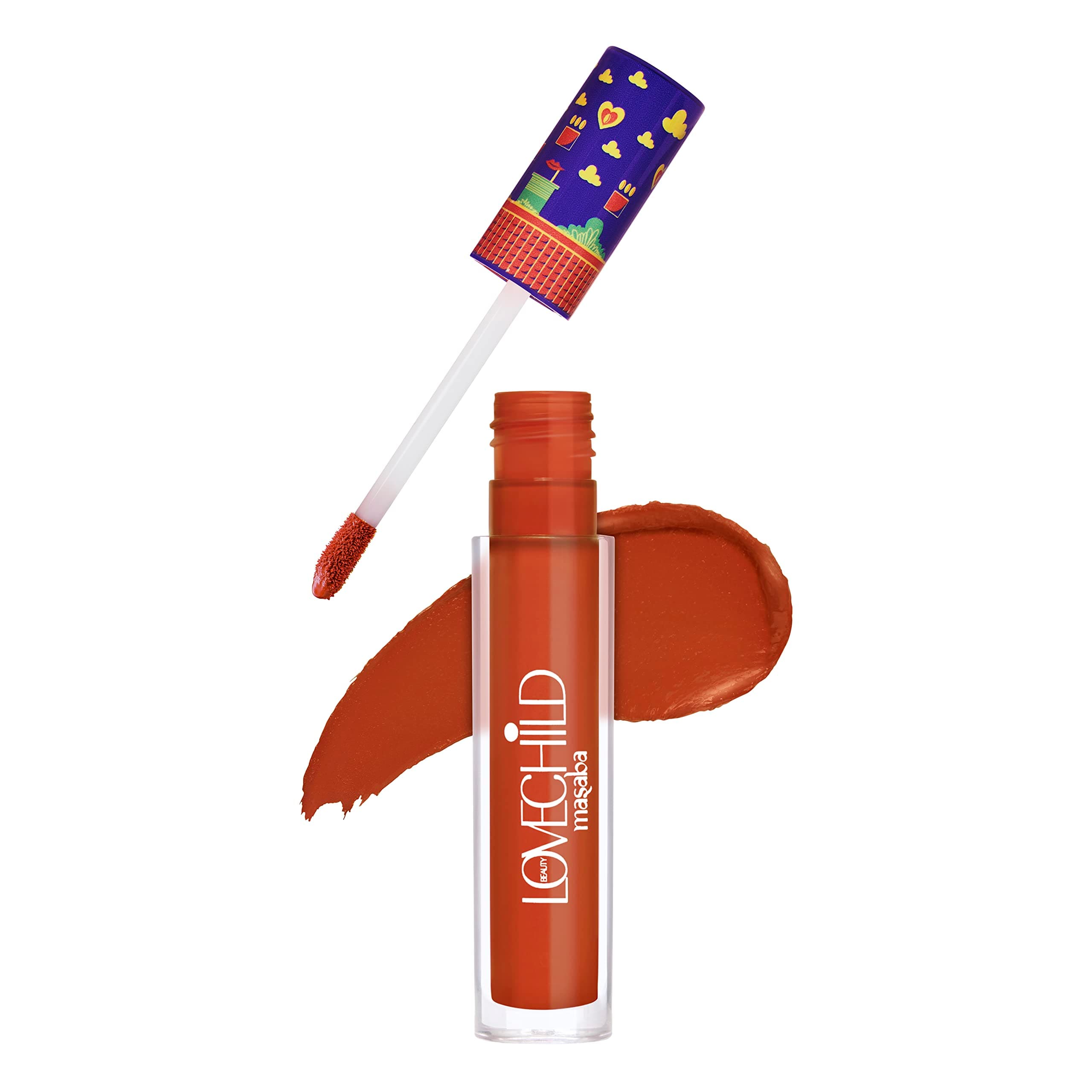 LoveChild Masaba Game On! - Bonus - Matte Liquid Lipstick, Smudge Proof, Cinnamon Red Velvet Smooth, Non-Sticky, Hydrating & Moisturising, Lipsticks For All Skin Tones, 5Ml