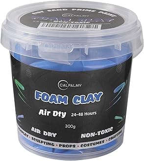 Moldable Cosplay Foam Clay Blue Colors (300g) – High Density and Quality for Intricate Designs | Air Dries to Perfection for Cutting with a Knife or Rotary Tool, Sanding or Shaping