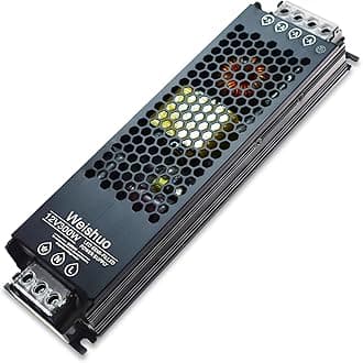 LED Driver 12V 300W 25A LED Transformer IP20 AC 220V to DC 12 Volt Constant Voltage Slim Switching Power Supply for LED Strip Lights LED Bulbs and Indoor Lamps, Black