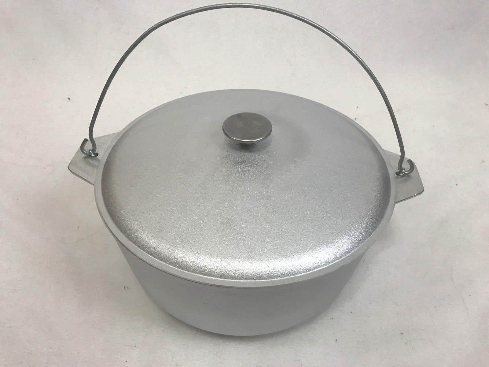 NEW 8,5 quarts (8 litter ) 2,1 gallon kitchen outdoor Cooking deep caldron camp open fire cookware Cast Aluminum pot dual handles camping Dutch Oven + Lid vintage style kazan казан Campfire Stove