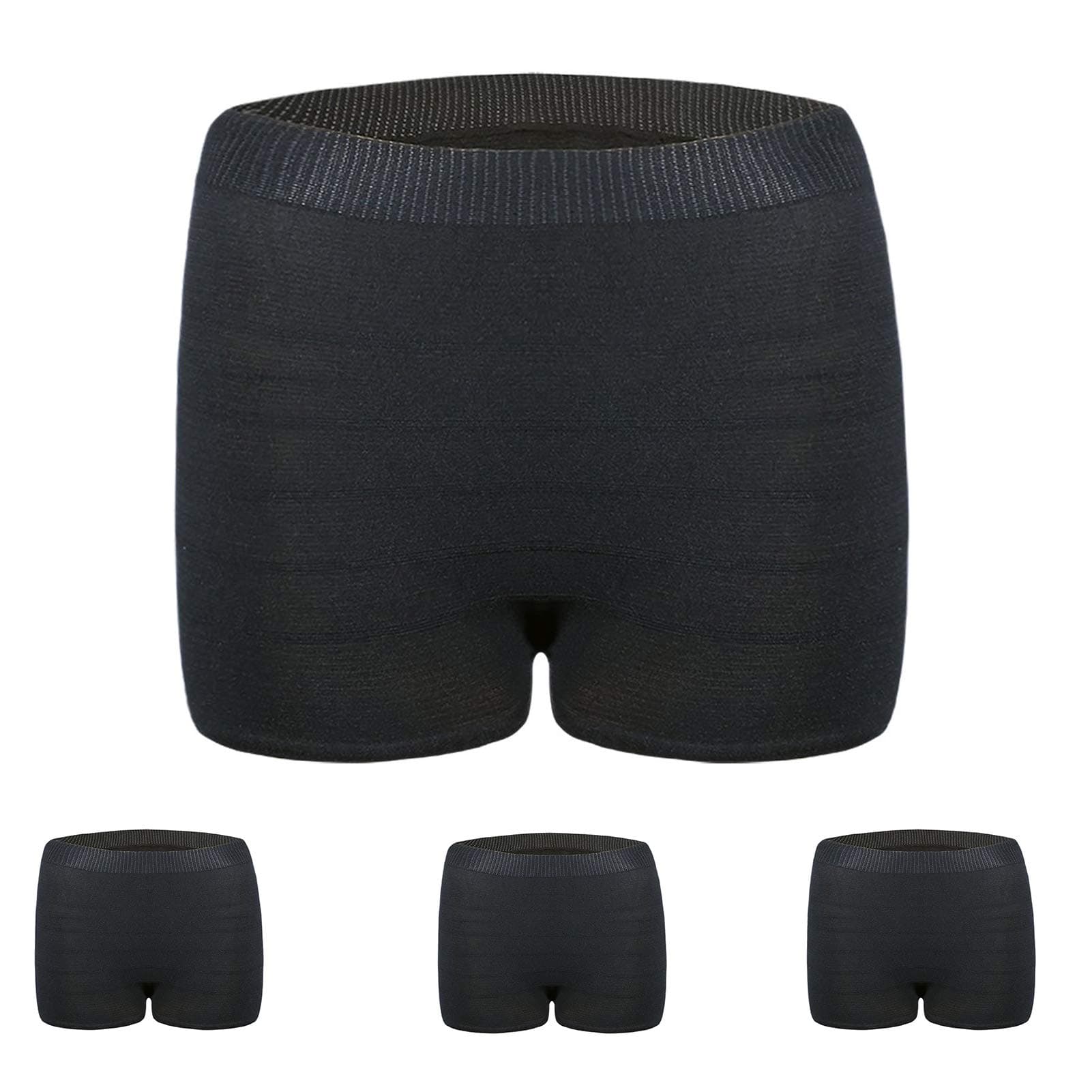 Seamless Mesh Postpartum Underwear Natural C-Section Delivery Post Surgical Recovery Disposable Women's Panties (Black-3pcs, XL)