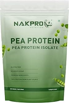 100% Pea Protein Isolate, Mango - 1kg | 26g Protein, 4.9g BCAA | Natural Vegan Plant Protein Powder | Easy To Digest | All Essential Amino Acids for Muscle Gain and Recovery