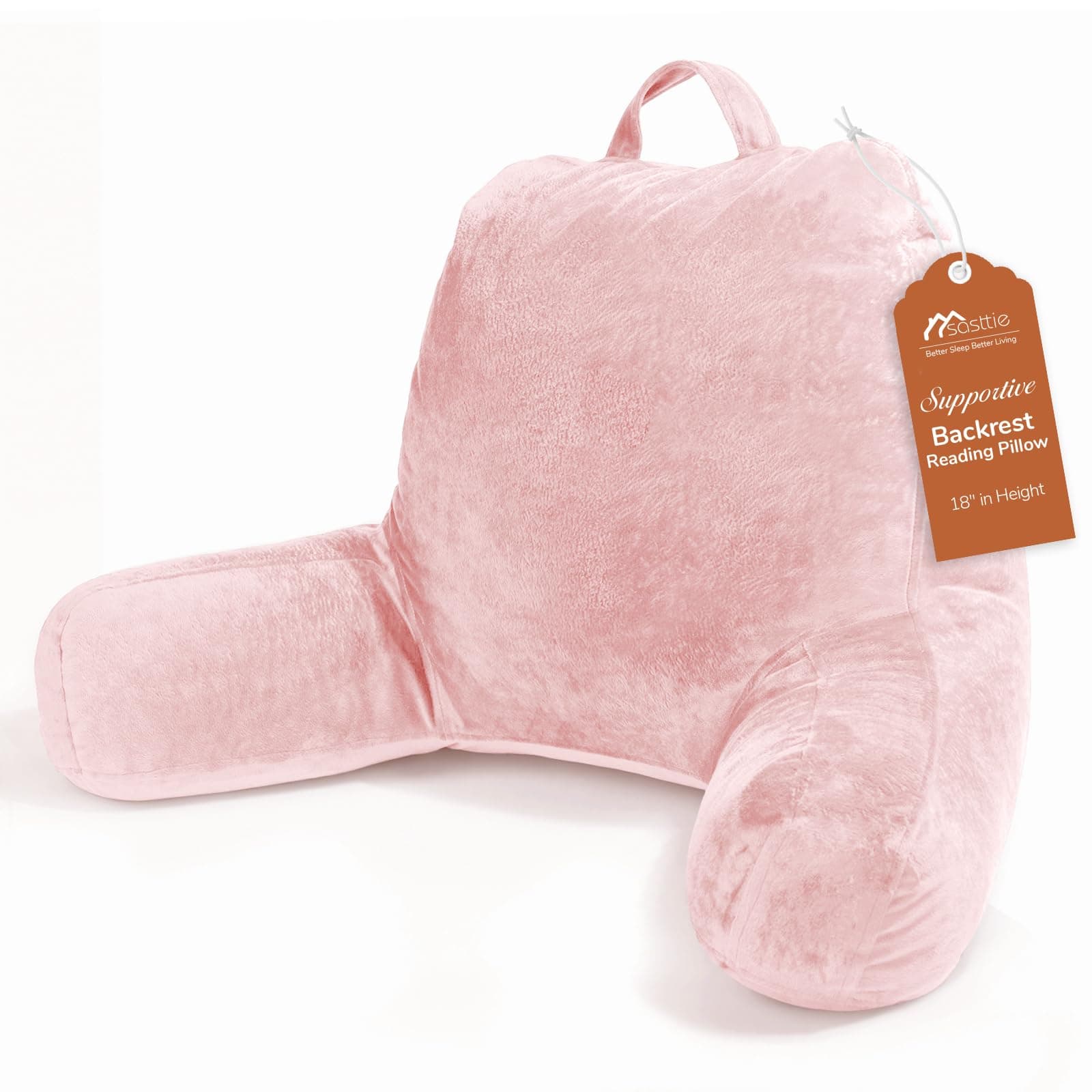 Sasttie Standard Reading Pillow Back Pillow for Sitting in Bed,Memory Foam Chair Pillow,Bed Rest Pillows,Pink
