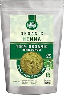 Organic PURE HENNA Hair Dye - USDA Certified Organic Henna For Hair, Natural, gluten free, cruelty free Henna Hair Color