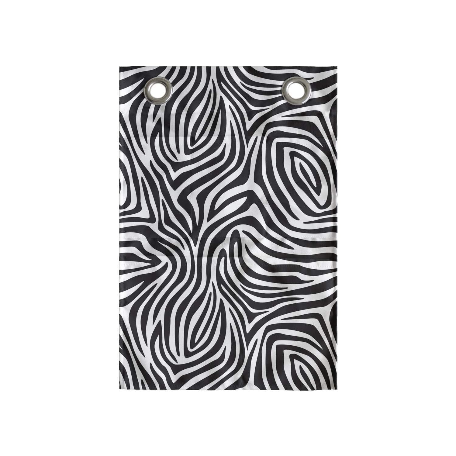 Ambesonne Stripes Hanging Pocket Organizer, Zebra Skin Pattern with Abstract Lines Monochrome Wild Animal Hide Design, Printed Polyester Storage Bag with Pockets, 14" x 20", Black White