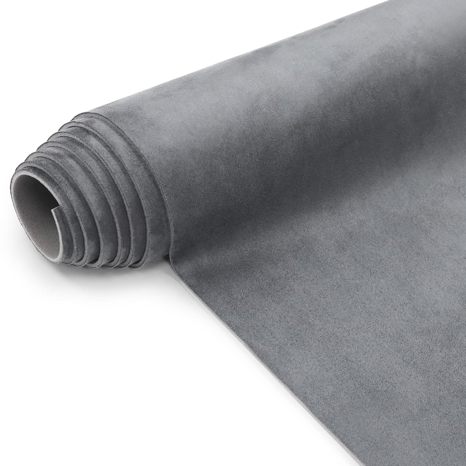 Suede Headliner Fabric with Foam Backing Material - Automotive/Home Micro-Suede Headliner Flame Retardant Fabric for Car Replacement/Repair/DIY (Grey 48 * 60 Inch)