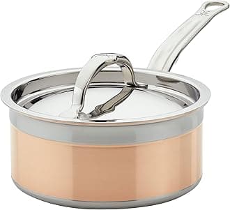 - Hestan - CopperBond Collection - 100% Pure Copper Sauce Pan, Induction Cooktop Compatible, 1.5 Quart